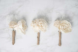 Pure Elegance Boutonniere Kit (Set of 3) - Sola Wood Flowers