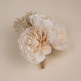 Pure Elegance Groom's Boutonniere - Sola Wood Flowers