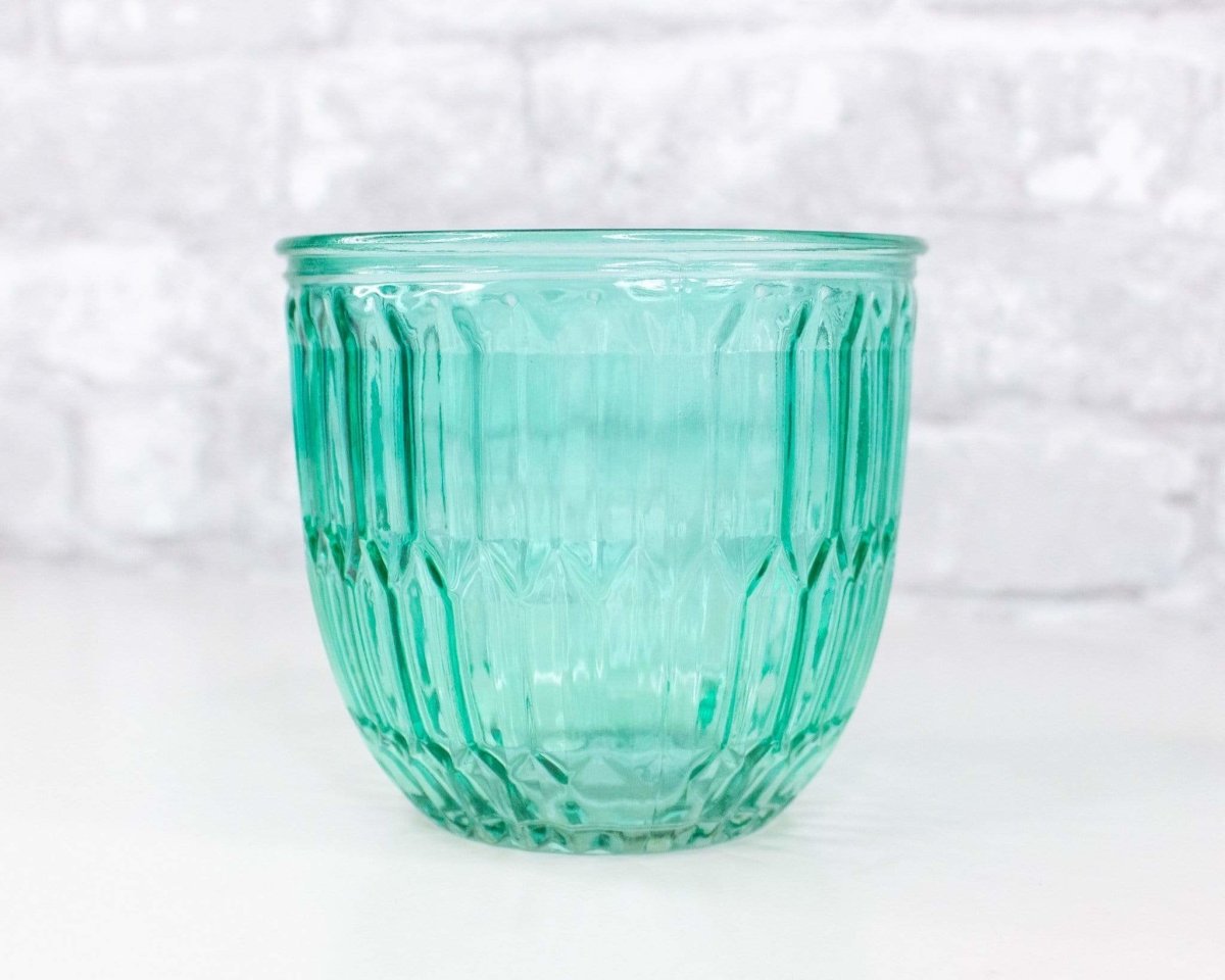 Round Embossed Glass Pot (Multiple Colors) – Sola Wood Flowers