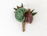 Rustic Chic Boutonniere (Set of 3) - Sola Wood Flowers
