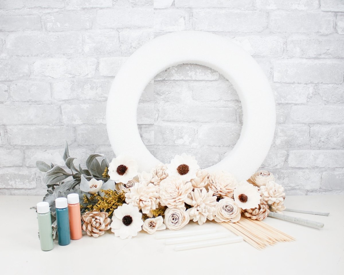 succulent wreath kit Sunflower and Succulent Wreath Craft Kit