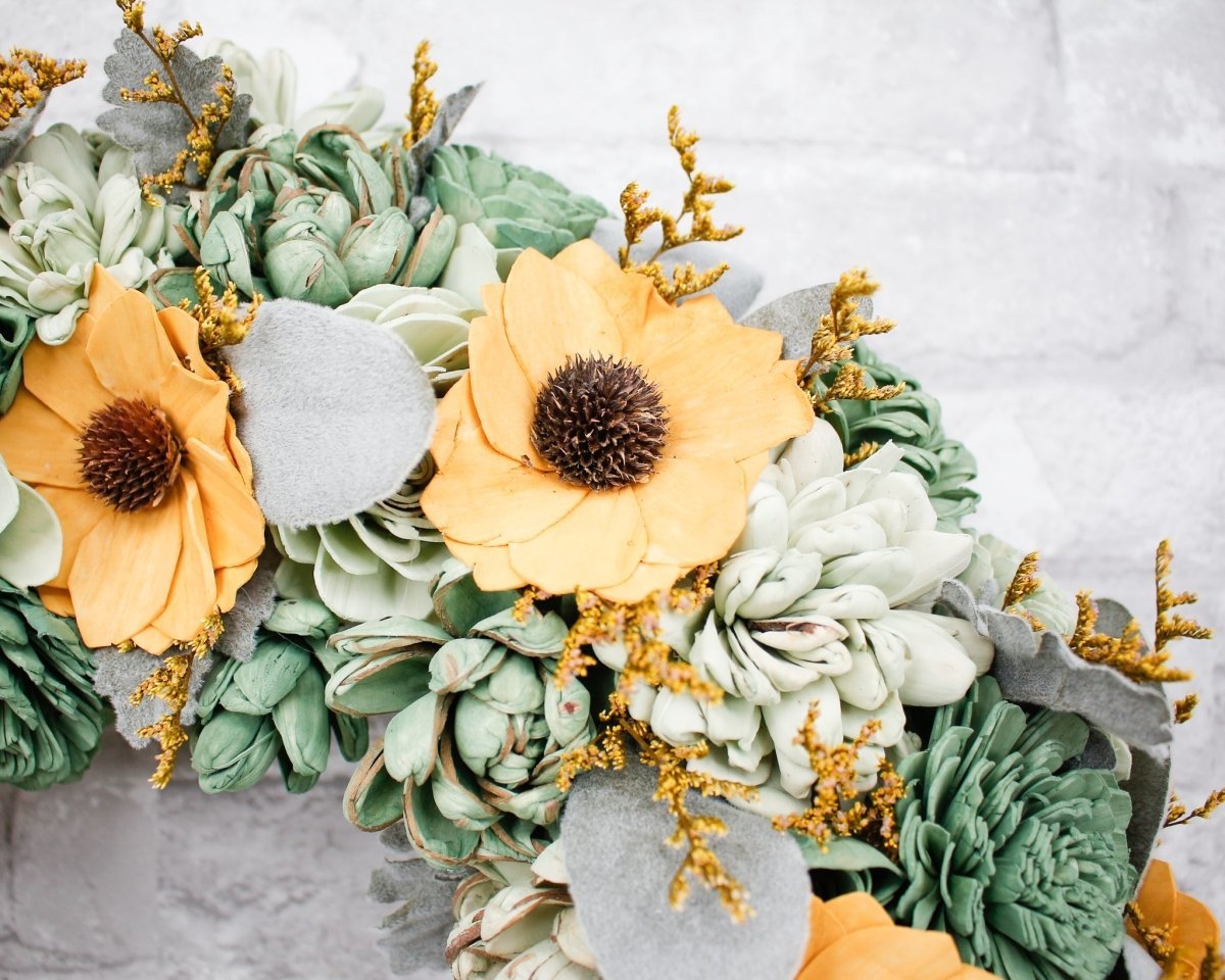 sunflower and succulent bouquet Sunflower and Succulent Wreath Craft Kit