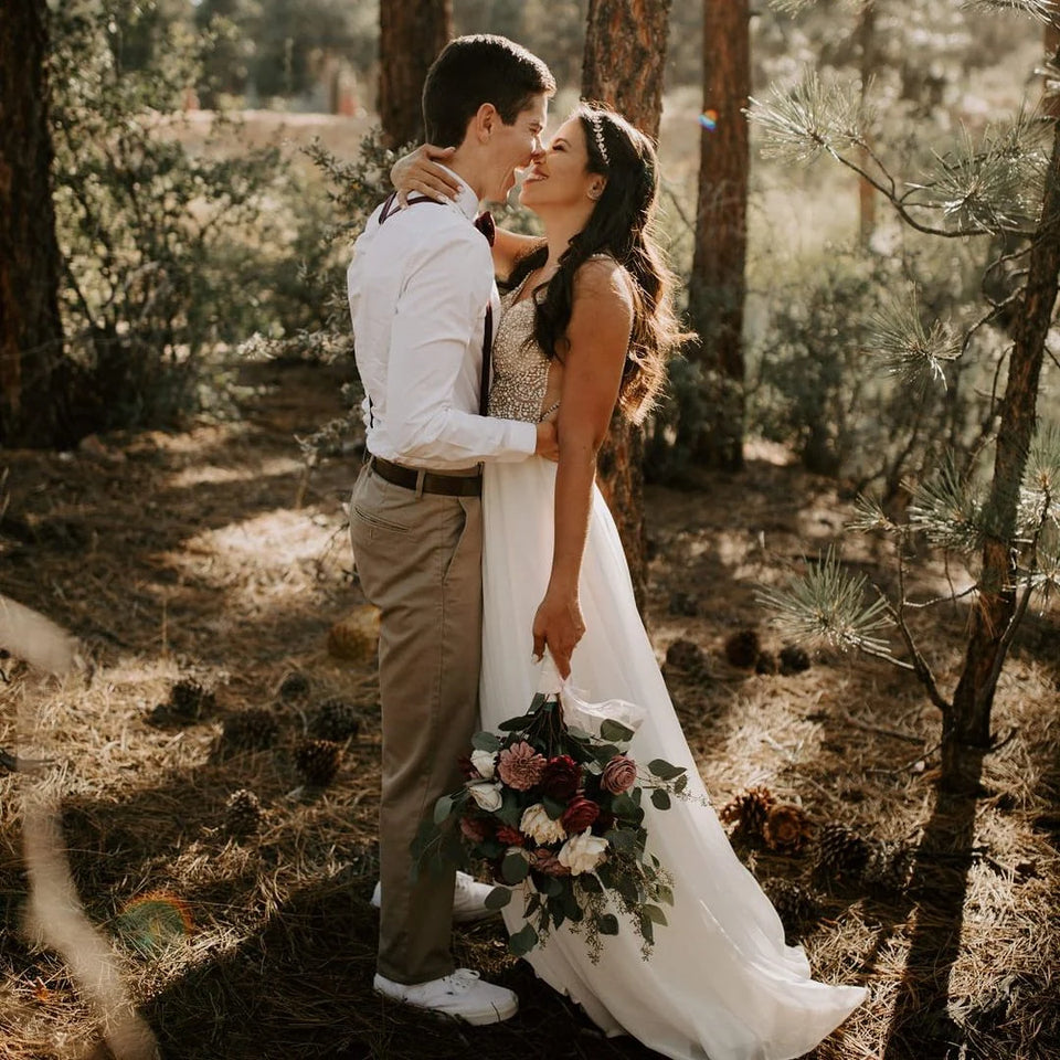 Real bride photo of her Sola Wood Flowers sampler