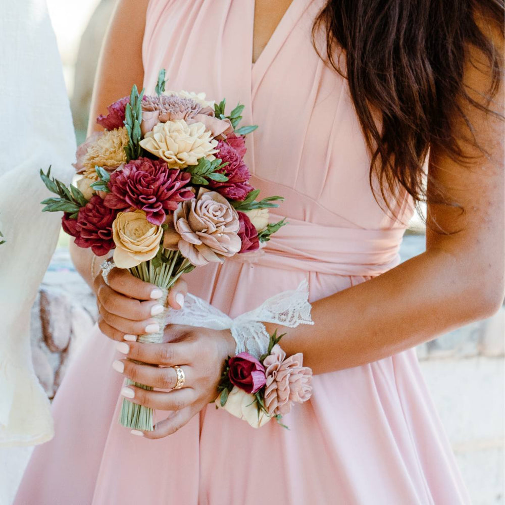 Vintage Vineyard Bridesmaid Bouquet* - Sola Wood Flowers