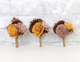 Wanderlust Boutonniere (Set Of 3) - Sola Wood Flowers