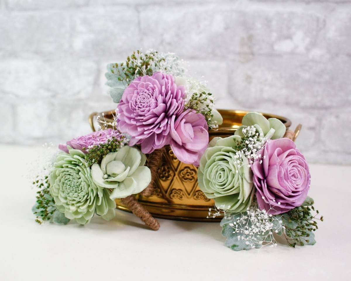 Whimsy Boutineer Whimsy Boutonniere (Set Of 3) – Sola Wood Flowers