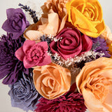Wild Style Peach Dawn Bridesmaid Bouquet - Sola Wood Flowers