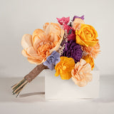 Wild Style Peach Dawn Bridesmaid Bouquet - Sola Wood Flowers
